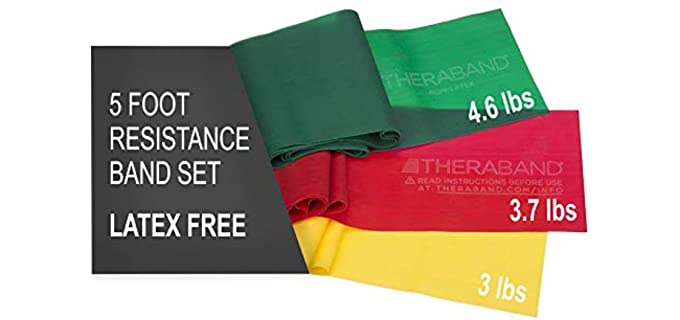 TheraBand 20380 Non-Latex Exercise Band Active Recovery Kits, Yellow/Red/Green - Beginner Set