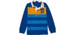 Tommy Hilfiger Boys' Adaptive Seated Fit Rugby Shirt with Velcro Brand Closure, Singsong Navy AA 432-880, L