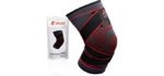 UFlex Knee Brace Compression Sleeve with Straps, Non Slip Running and Sports Support Braces for Men and Women, Sports Safety in Basketball, Tennis - Pain & Discomfort Related to Meniscus Tear (Medium, 1 Pack)
