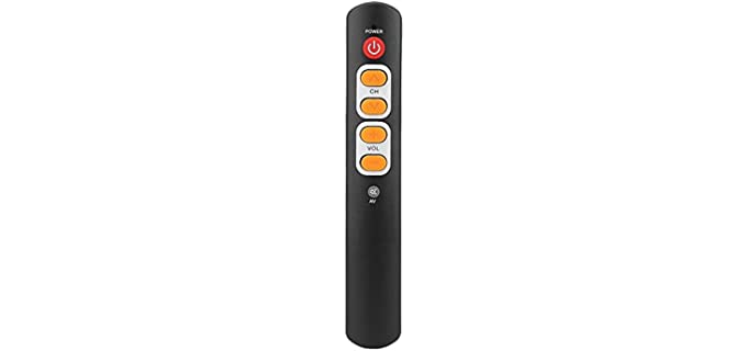 Universal Learning Remote Control with 6 Keys Big Buttons Smart Controller for TV STB DVD DVB HiFi VCR(Orange)