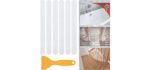 V-TOP 30 PCS Bathtub Non Slip Stickers, Safety Shower Non Slip Adhesive Strips Treads for Bathroom Floor Tub Stairs Ladders Pools Boats, Bathtub Appliques for Adults & Kids with Scraper (Clear)