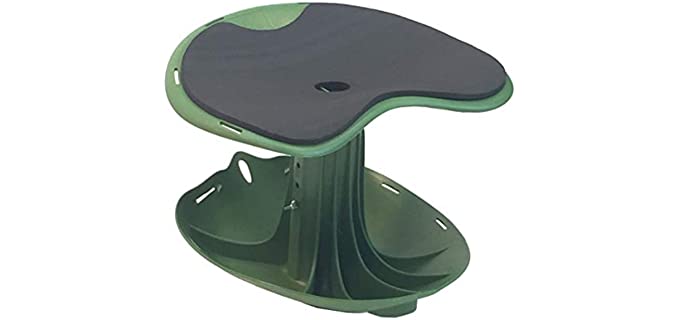 Vertex Garden Rocker Seat with GB1208 Peel & Stick Cushion Foam | Height Adjustable Rocking Garden Seat with Standard Cushion | Made in USA | Model GB1221-S