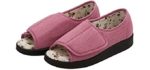 Women’s Extra Wide Open Toed Sandal Shoes for Seniors - Misty Rose/Black/Willow 6