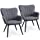 Yaheetech 2PCS Dining Chair Armrest Fabric Armchair Restaurant Chairs Hotel Reception Chairs Leisure Chair Sofa Side Chair Kitchen Dining Room Furniture Set of 2 Gray