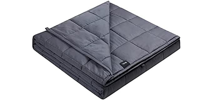 ZonLi Cooling Weighted Blanket (60''x80'', 20lbs, Queen Size Dark Grey), Weighted Blankets for Adults and Kids, High Breathability Heavy Blanket, Soft Material with Premium Glass Beads