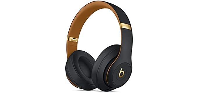Beats Studio3 Wireless Over-Ear Noise Cancelling Bluetooth Headphones (Midnight Black) with 6Ave Cleaning Kit
