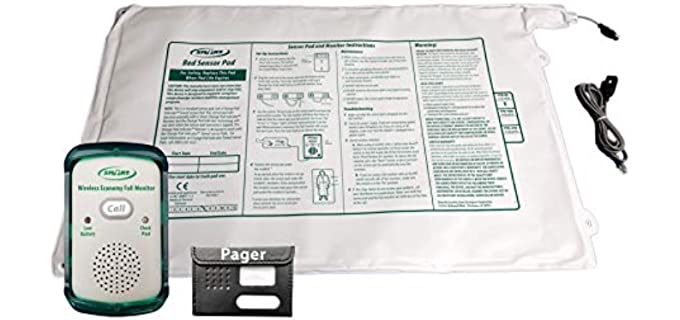 Smart Caregiver Corporation Wireless Economy Quiet Fall Alert with 20in x 30in Bed Pad and Caregiver Pager