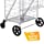 Supenice Jumbo Shopping Cart with Double Basket Grocery Cart Deluxe Folding Shopping Cart 360°Rolling Swivel Bearing Wheels Super Loading Utility Cart for Laundry, Grocery, Luggage