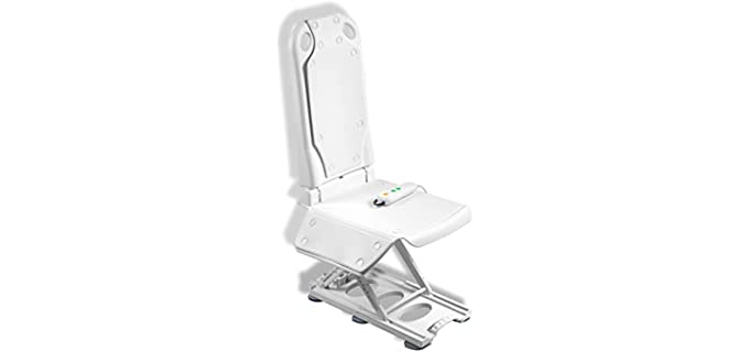 VOLLGUT Electric Reclining Bath Lift Chair | Six Suction Cup Feet | Emergency Stop Button | Weight Capacity 300lb | White