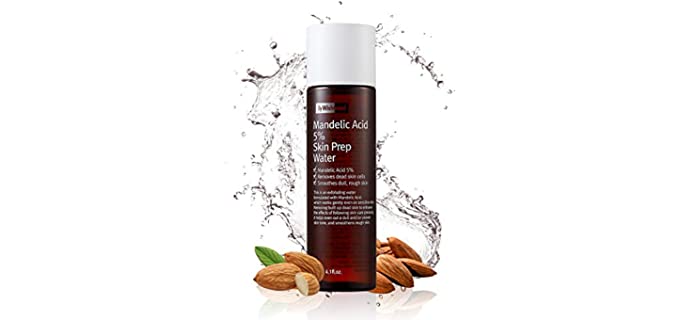 [BY WISHTREND] Mandelic acid 5% Skin prep water, Gentle skin exfoliator for face, Aha Bha toner, Essence, Ideal for sensitive skin | Helping clogged pores and pigmentation (4.1 Fl Oz (Pack of 1))