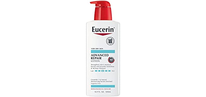 Eucerin Advanced Repair Body Lotion, Unscented Body Lotion for Dry Skin, 16.9 Fl Oz Pump Bottle