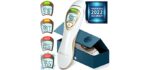 IPROVEN No-Touch Forehead Thermometer for Adults, Kids, Babies [Superior Accuracy, Upgraded Fever Alarm, Quiet Vibration Alerts] Digital Infrared Baby Thermometer with Ear Mode, Hypothermia Alarm