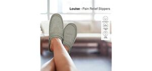 Innovative Orthopedic Slippers for Women, Ideal for Plantar Fasciitis, Foot & Heel Pain Relief. Arch Support Slippers, Arch Booster, Cushioning Ergonomic Sole & Extended Widths - Louise by Orthofeet