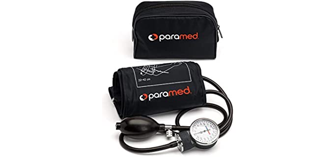 PARAMED Aneroid Sphygmomanometer – Manual Blood Pressure Cuff with Universal Cuff 8.7 - 16.5