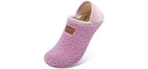 Scurtain Women Slippers Socks Artificial Woolen Slippers for Women with Non-Slip Rubber Women Walking Shoes Women House Slippers Pink 4.5-5.5