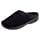 isotoner Women's Terry and Satin Slip On Cushioned Slipper with Memory Foam for Indoor/Outdoor Comfort Flat Sandals, Black, 8.5-9