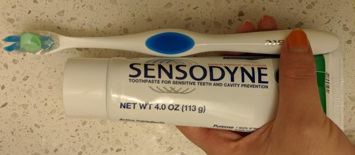 Testing the toothpaste for seniors
