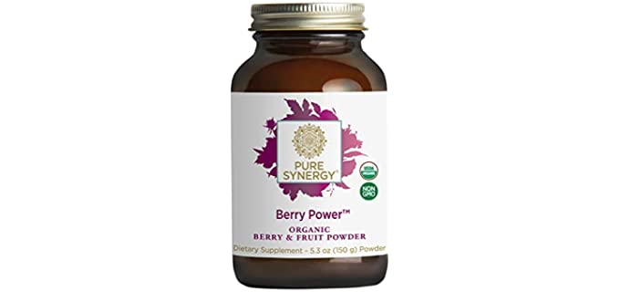 PURE SYNERGY Berry Power | 5.3 oz Powder | USDA Organic | Non-GMO | Vegan | with 20 Antioxidant-Rich Fruits and Berries