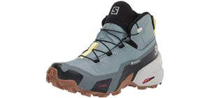 Salomon Cross MID Gore-TEX Hiking Boots for Women, Lead/Stormy Weather/Charlock, 9.5