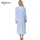 Keyocean Nightgown for Women, 100% Cotton Long Sleeves Lightweight Comfy Ladies Sleeping-Gown, Light Blue, Large