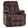 MCombo Manual Glider Rocker Recliner Chair with Cup Holders for Nursery, USB Ports, 2 Side & Front Pockets, Plush Fabric 8002 (Brown Fabric)