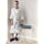 Mens Adaptive Hospital Patient Nightgowns Open Back Cotton - Gray/White LGE