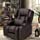 OBBOLLY Manual Swivel Rocker Recliner Chair - Glider Rocking Reclining Chair for Nursery, Ergonomic Lounge Chair with Lumbar Pillow, 2 Cup Holders, Side & Front Pockets for Living Room, Faux Leather