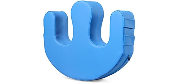 ASkinds Patient Turning Device Paralysis Bed Rest Nursing Help The Elderly Turn Over PU Leather Anti-Decubitus Multifunctional UU-Shaped Waterproof Transfer Pad, Blue