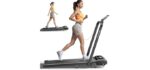 Acezoe Walking Pad Treadmill with Incline and Handle Bar, 2 in 1 Folding Treadmills for Home Small Office, 300lbs Portable Compact Under Desk Treadmill with Remote Control, LED Display and Apps