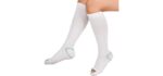 Anti Embolism Compression Stockings, Knee High Unisex Ted Hose Socks 15-20 mmHg Moderate Level (L)