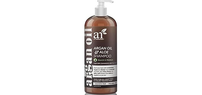 Artnaturals Moroccan Argan Oil Shampoo - (16Fl Oz) - Moisturizing, Volumizing Sulfate Free Shampoo for Women, Men and Teens - Used for Colored and All Hair Types, Anti-Aging Hair Care