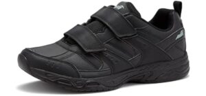 Avia Avi-Union II Strap Non Slip Shoes for Men, Hook and Loop Mens Walking Shoes with Memory Foam - Black, 9 Medium