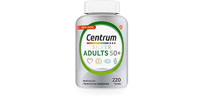 Centrum Silver Multivitamin for Adults 50 Plus, Multivitamin/Multimineral Supplement with Vitamin D3, B Vitamins, Calcium and Antioxidants, Gluten Free, Non-GMO Ingredients - 220 Count