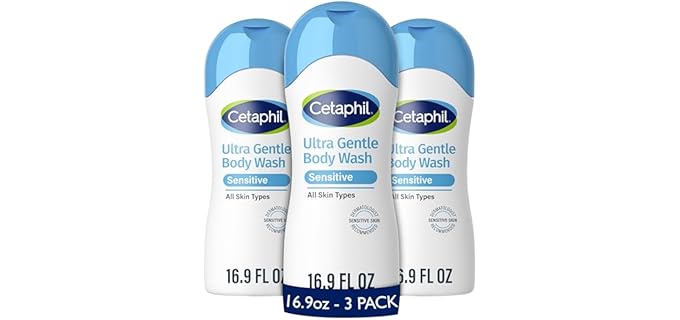 Cetaphil Ultra Gentle Refreshing Body Wash, For Dry to Normal, Sensitive Skin, 16.9oz Pack of 3, Aloe Vera, Calendula, Vitamin B5, Hypoallergenic, Paraben Free, Fragrance Free, Dermatologist Tested