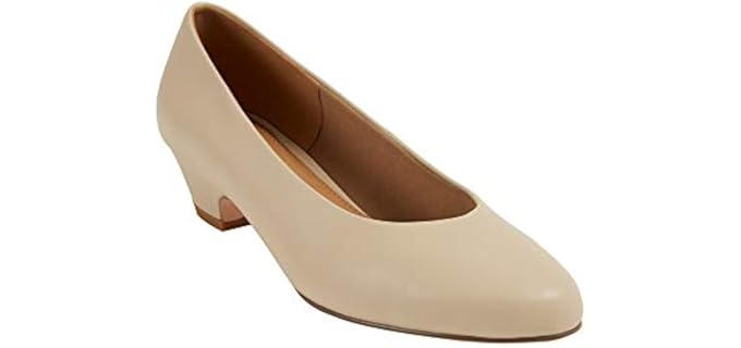 Comfortview Vida Pump Low Heel Women's Dress Shoes (Wide Widths Available) - 8 W, Bone (Wide Widths Available)