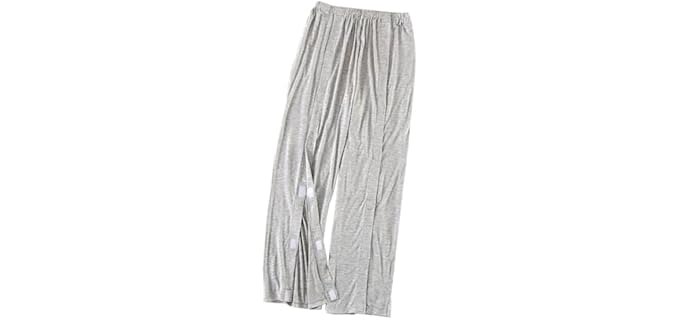DURASIKO Bedridden Patient Clothing,Patient Shorts,Tear Away Shorts,Soft Cotton Material,Hospital Pants for Home Care/Post Surgery/Dialysis/Elderly/Fracture/Disability/Rehab Gray