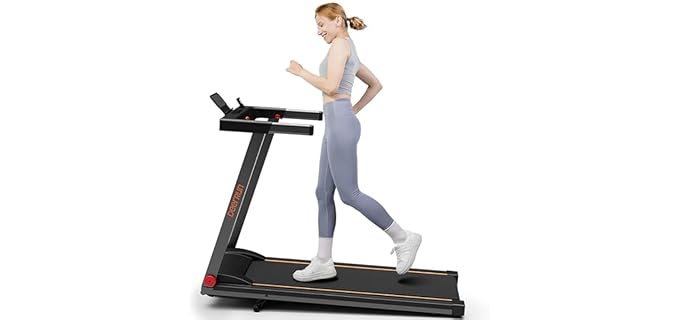 DeerRun Treadmills for Home, 3.5HP Folding Treadmill with Incline, 350 LBS Weight Capacity, Compact Portable Treadmill for Small Space Walking Jogging Running