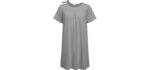 Deyeek Womens Hospital Gowns Post Surgery Open Back Nightgowns for Women With Snaps Adaptive Tear Away Soft Medical Patient Gowns S Light Grey