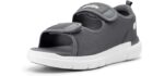 FitVille Diabetic Sandals for Men Wide Width with Arch Support, Men Diabetic Sandals Adjustable (Grey, 12W)
