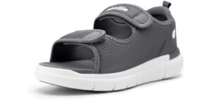 FitVille Diabetic Sandals for Men Wide Width with Arch Support, Men Diabetic Sandals Adjustable (Grey, 12W)