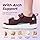 FitVille Diabetic Sandals for Women Wide Width with Arch Support, Adjustable Dual Straps Wide Sandals for Women (Burgundy, 11W)