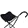 Folding Cane Chair - Walking Stick with Stool - in Black