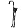 Folding Cane Chair - Walking Stick with Stool - in Black