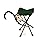 Folding Cane Chair - Walking Stick with Stool - in Black