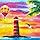 Large Piece 300 Piece Puzzle for Adults Seniors and Kids - Seaside Relaxation - Sunset Lighthouse Beach Chair