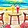 Large Piece 300 Piece Puzzle for Adults Seniors and Kids - Seaside Relaxation - Sunset Lighthouse Beach Chair