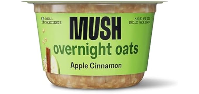 MUSH Overnight Oats - Apple Cinnamon - Good Source of Fiber, Non-GMO, Dairy Free, Gluten Free, 5oz