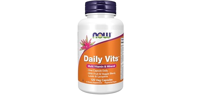 NOW Foods Supplements, Daily Vits™ with Fruit & Veggie Blend, Lutein and Lycopene, 120 Veg Capsules
