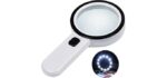 Nazano Magnifying Glass with 12 LED Lights, 30X Double Glass Lens Handheld Illuminated Magnifier Reading Magnifying Glass with for Seniors Read, Coins, Stamps, Map, Inspection, Macular Degeneration