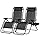 Nazhura Set of 2 Relaxing Recliners Patio Chairs Adjustable Steel Mesh Zero Gravity Lounge Chair Beach Chairs with Pillow and Cup Holder Black